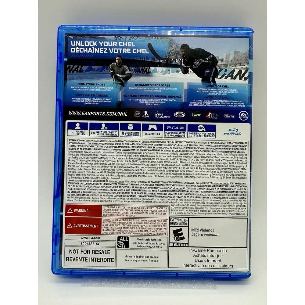 NHL 20 - PS4 (NHL 2020 Sony PlayStation 4) Game‎ & Case Tested